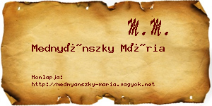 Mednyánszky Mária névjegykártya