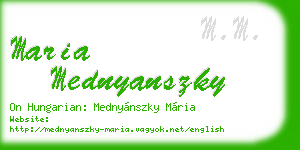 maria mednyanszky business card